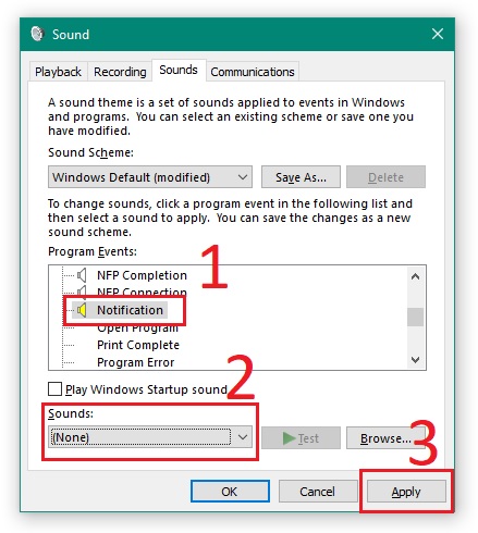 Hướng dẫn cách tắt âm thanh thông báo trên Windows 10