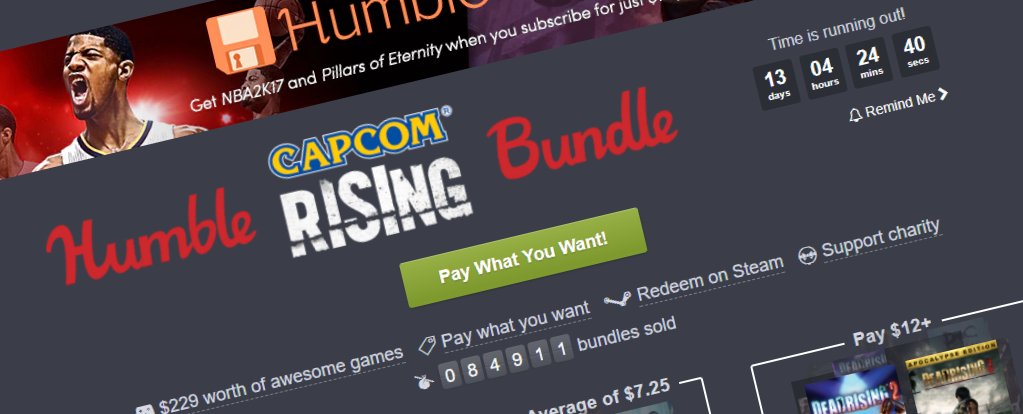 Humble Bundle ra mắt gói Capcom Rising, chỉ với $1 nhận được 3 game