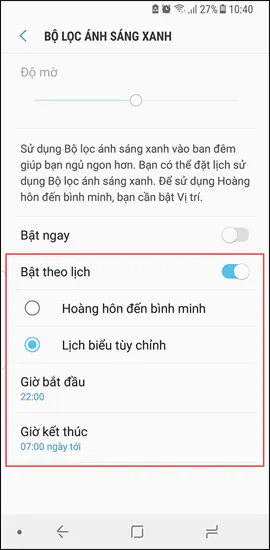 Cách kích hoạt chế độ Night Mode trên Samsung Galaxy S8