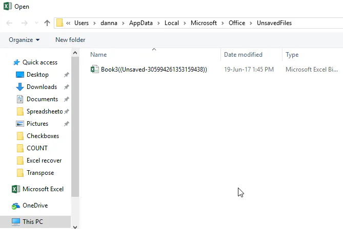 Các khôi phục tập tin Excel chưa lưu trên Windows 10