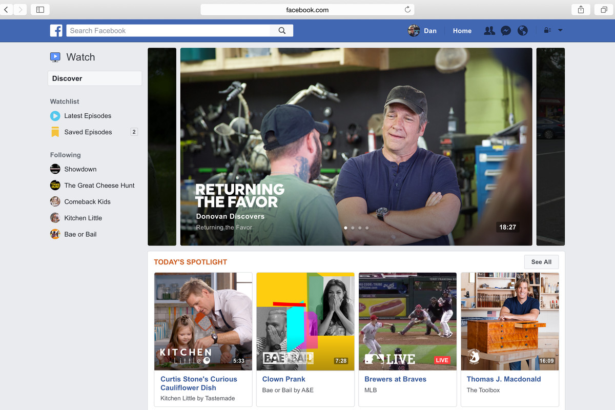 Facebook chính thức tham gia vào truyền hình trực tuyến