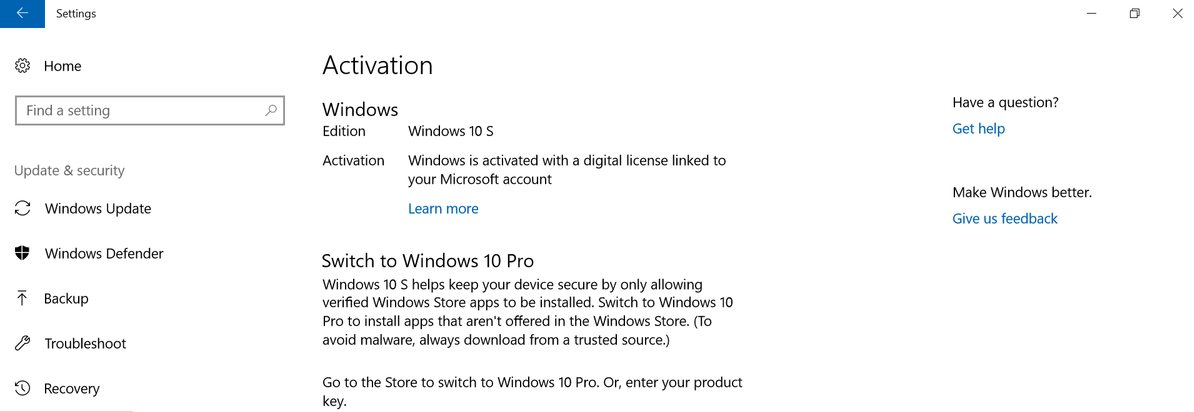 Nâng cấp Windows 10 S miễn phí từ các phiên bản chuẩn