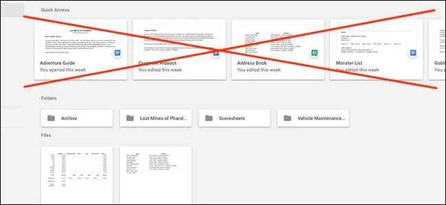 Cách tắt Quick Access trên Google Drive
