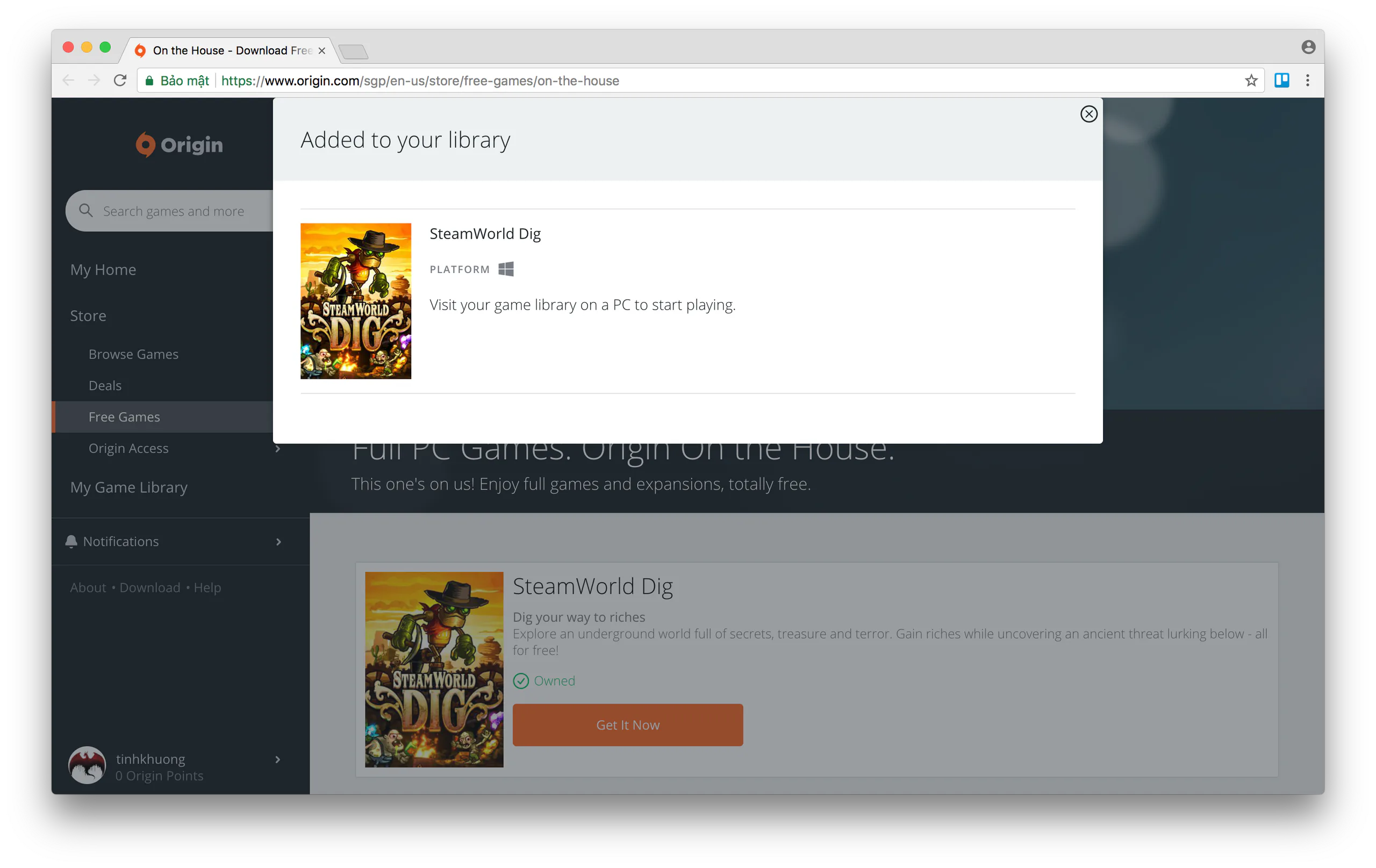 Origin tặng game SteamWorld Dig trị giá $10, game đào mỏ đậm chất miền viễn Tây