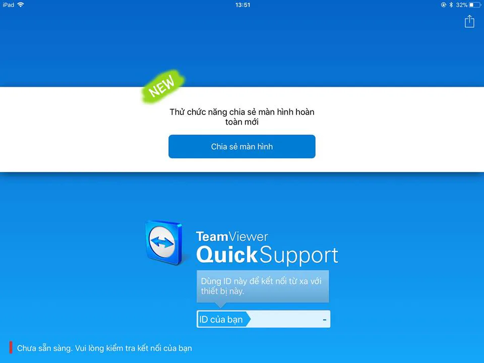 Các chia sẻ màn hình thiết bị iOS với máy tính bằng Teamviewer