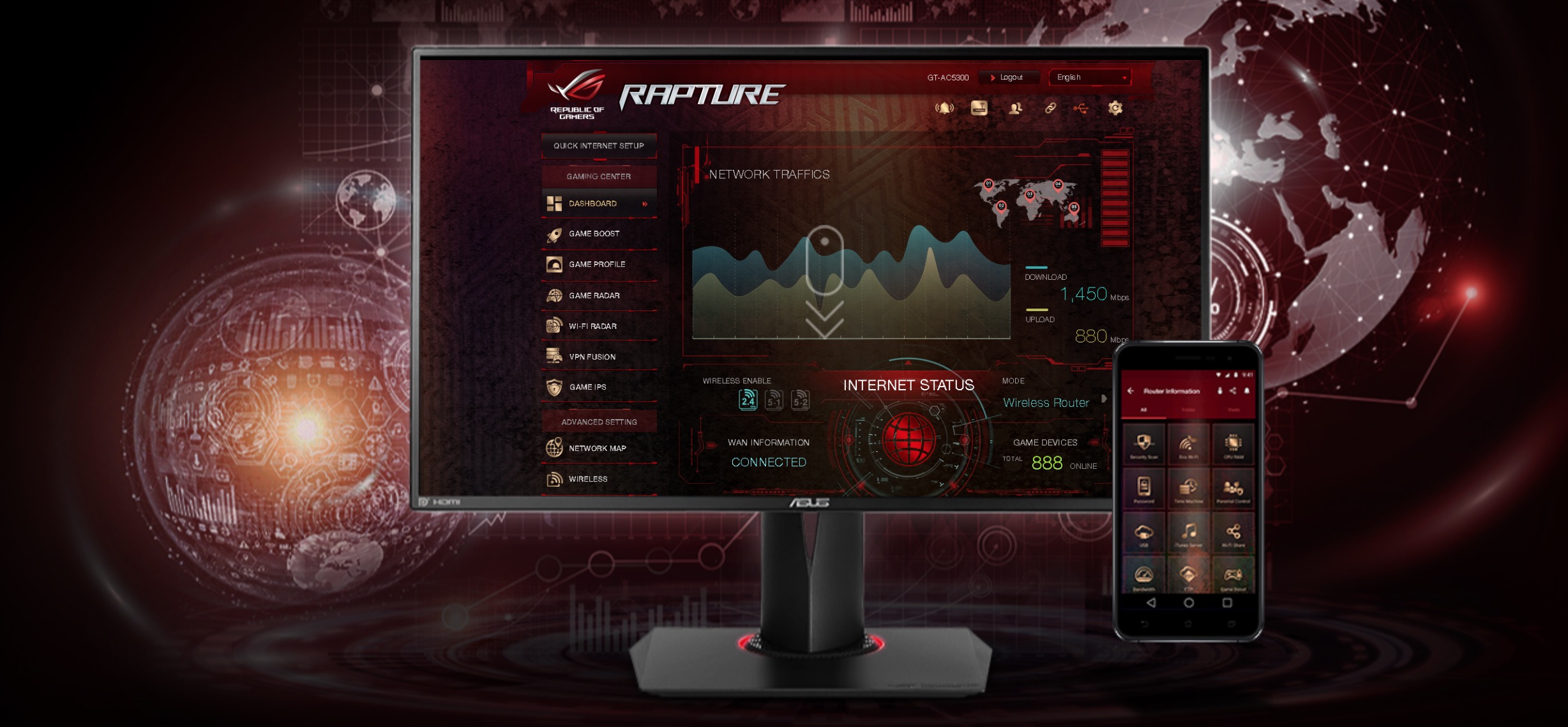 ASUS ROG ra mắt router chuyên game Rapture GT-AC5300