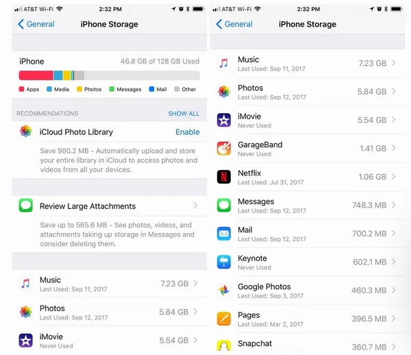 Giải phóng bộ nhớ lưu trữ bằng tính năng mới trên iOS 11