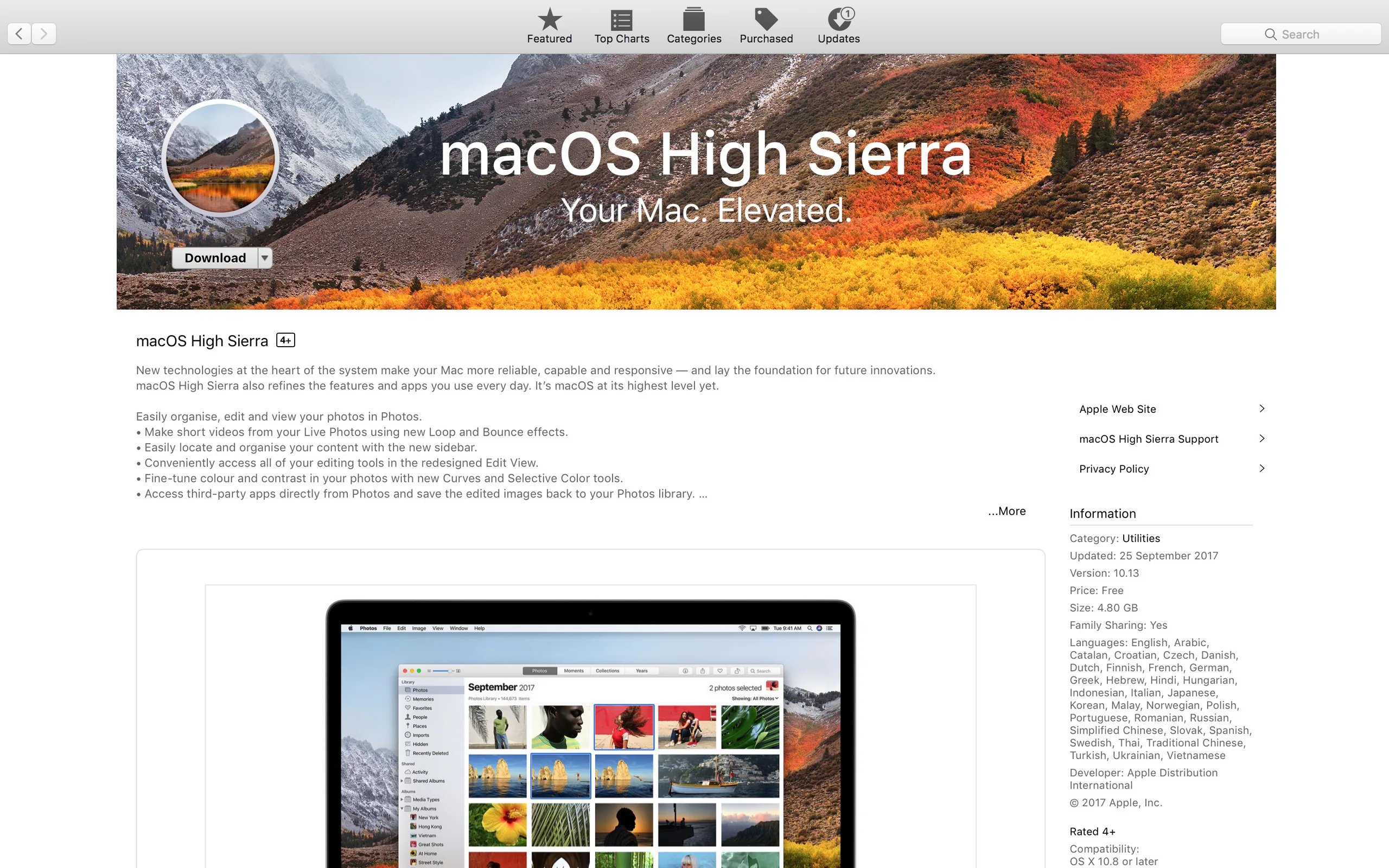 macOS HighSierra chính thức phát hành, lên thôi