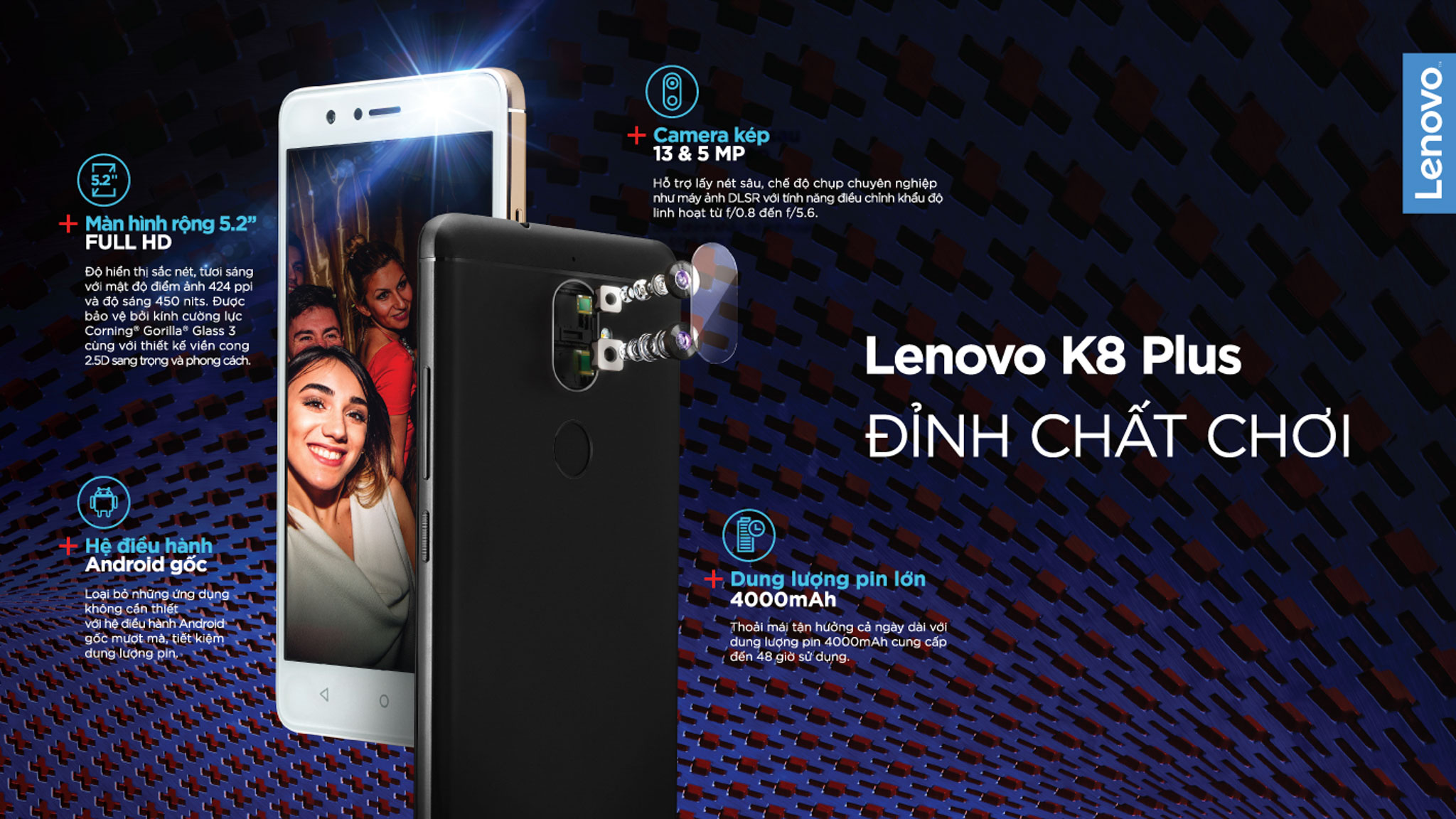 Lenovo chính thức ra mắt Lenovo K8 Plus, camera kép, pin 4000mAh, giá 5.490.000