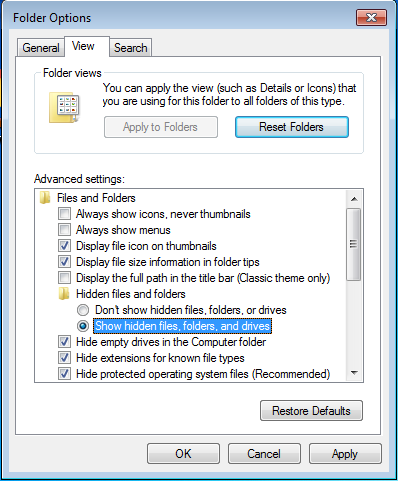 Cách đơn giản để hiện những tập tin và thư mục bị ẩn trên Windows