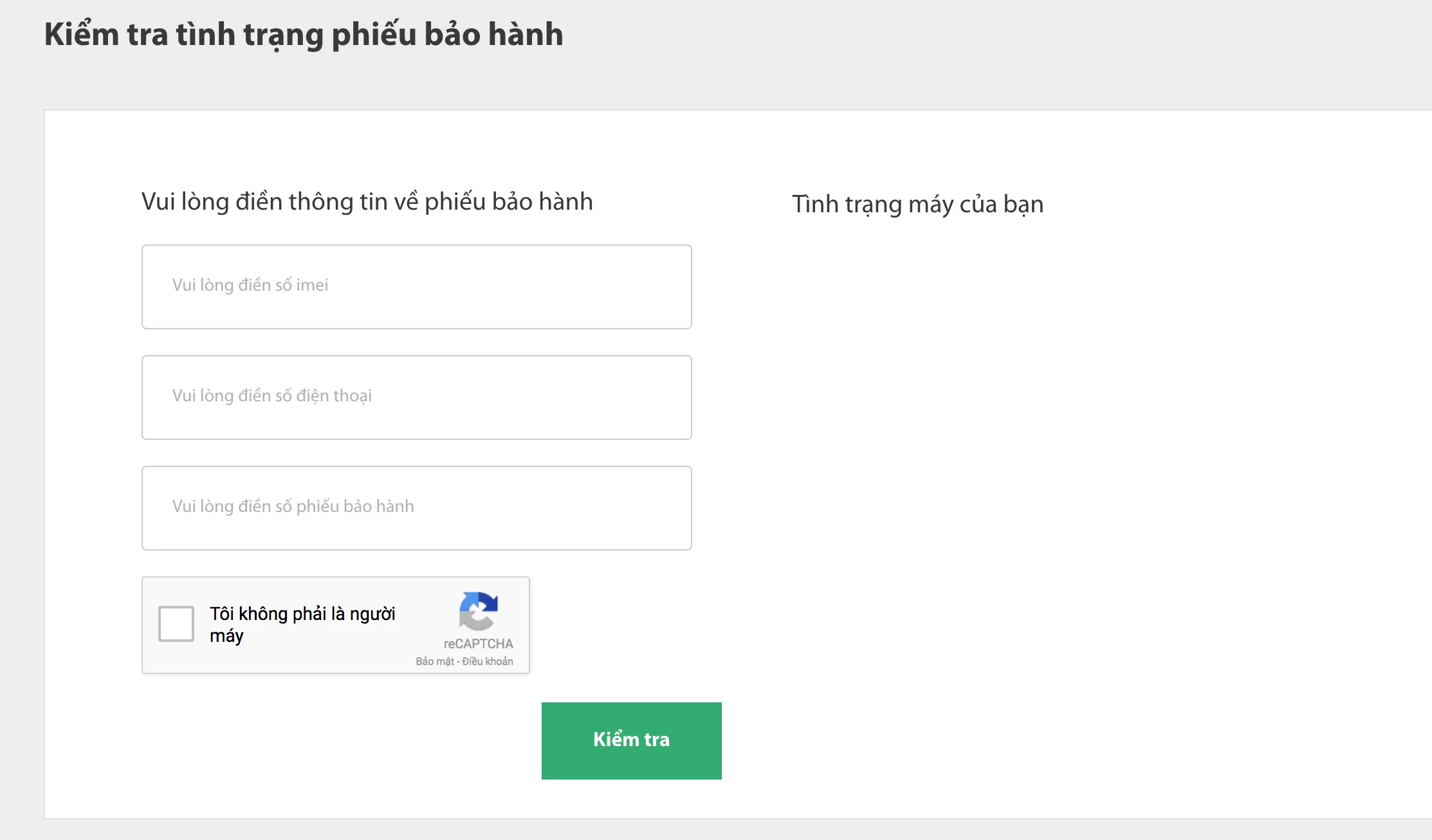 Kiểm tra bảo hành sản phẩm OPPO
