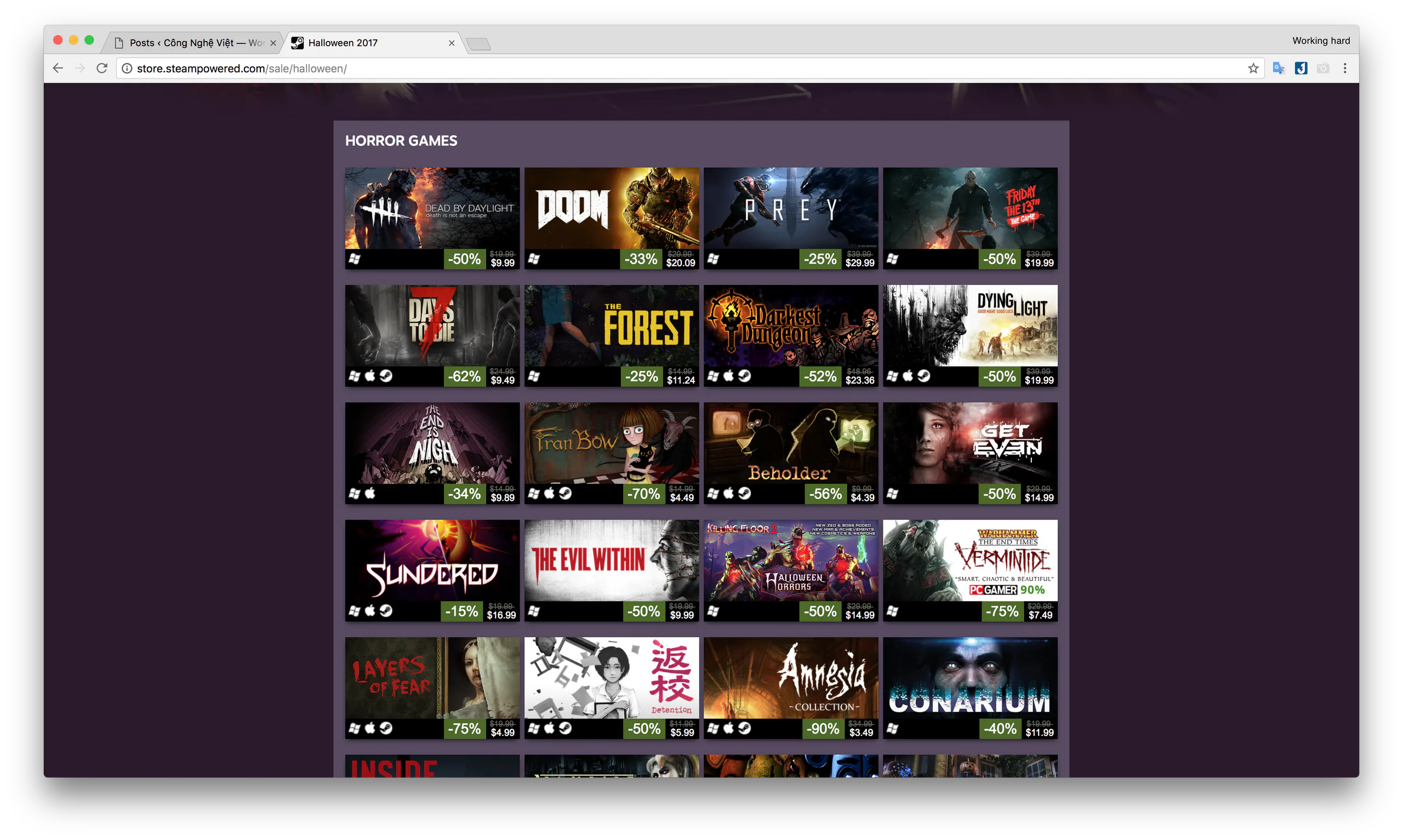 Steam hiện đang sale nhân dịp Halloween, vào chọn game yêu thích thôi