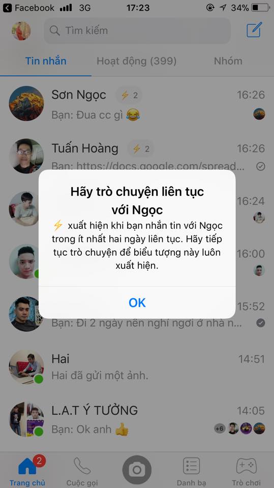 Facebook Messenger thử nghiệm tính năng mới, giống "Streak" của Snapchat