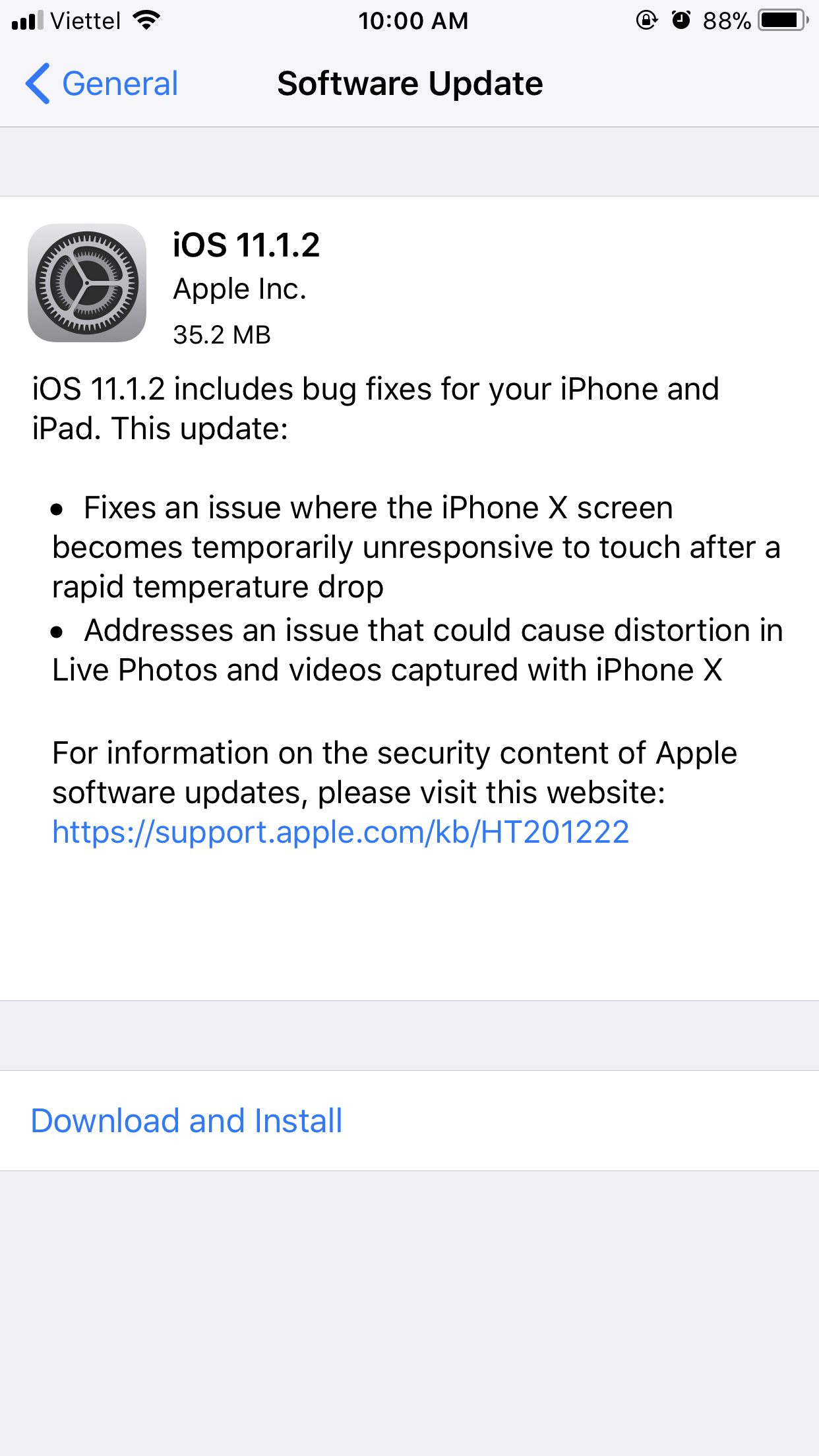 Apple phát hành bản cập nhật iOS 11.1.2, sửa một số lỗi trên iPhone X