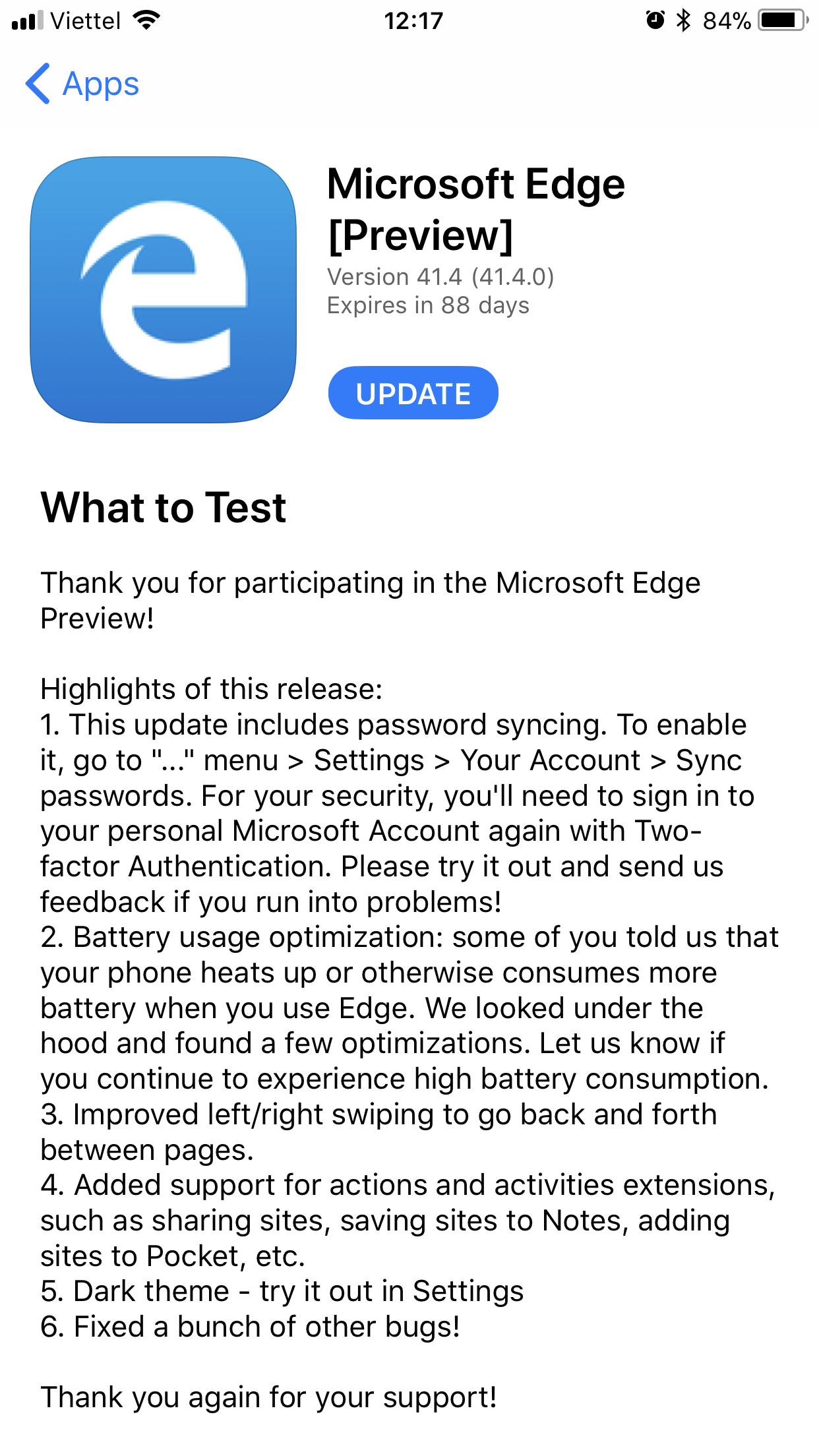 Microsoft Edge cho iOS và Android cập nhật, thêm giao diện Dark Mode, khắc phục hao pin