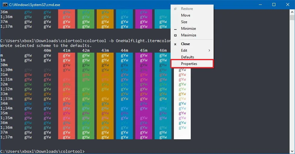 Cách thay đổi màu sắc của Command Prompt trên Windows 10