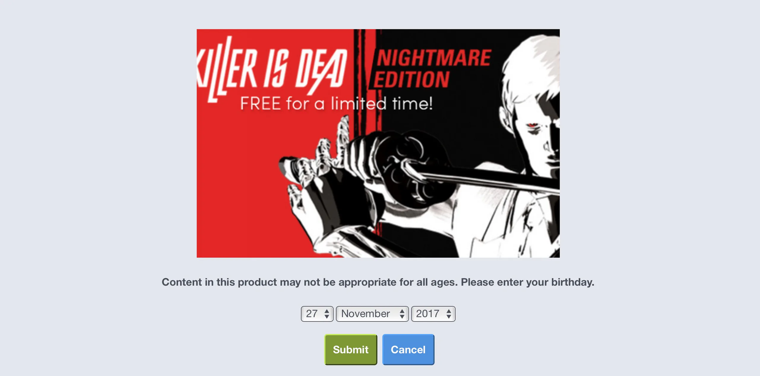 Humble Bundle tặng game Killer is Dead - Nightmare Edition