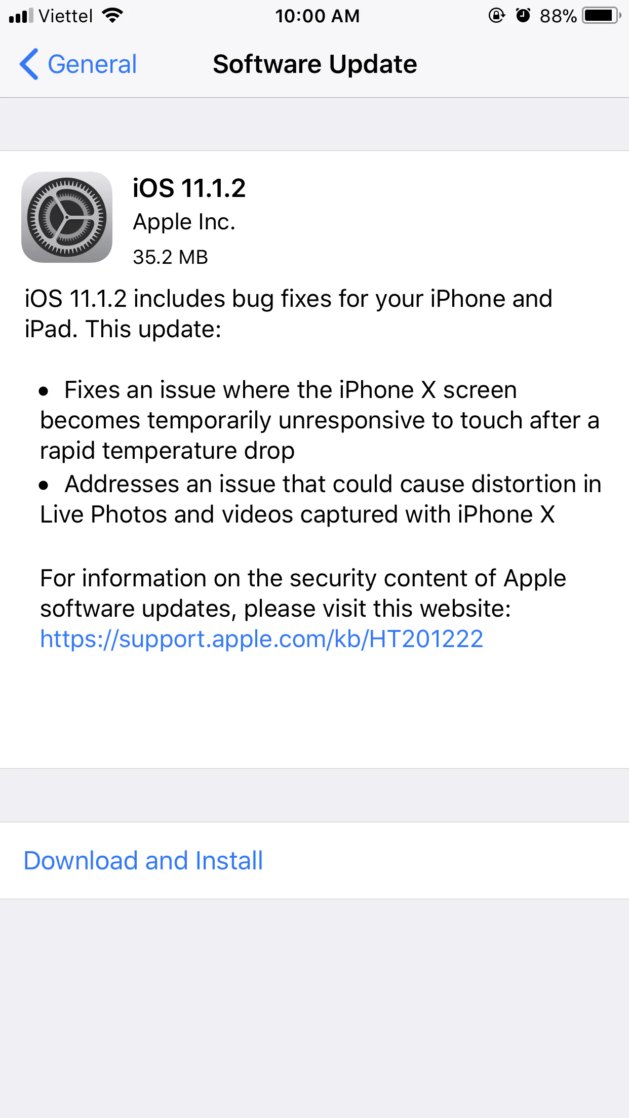 Apple phát hành bản cập nhật iOS 11.1.2, sửa một số lỗi trên iPhone X
