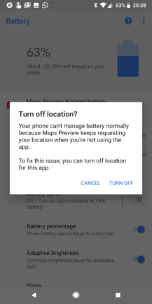 Android 8.1 sẽ bổ sung thêm tính năng giúp cho biết cách các ứng dụng đang tiêu hao pin