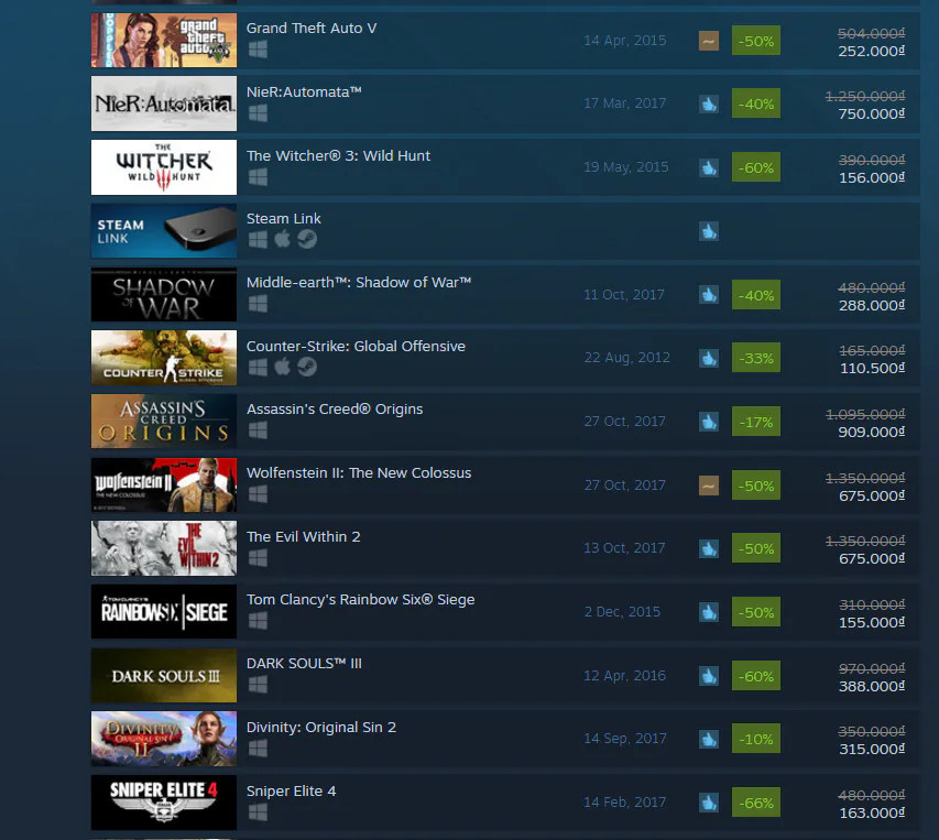 Steam Autumn Sale 2017 chính thức mở cửa, hàng loạt siêu phẩm được giảm giá mạnh