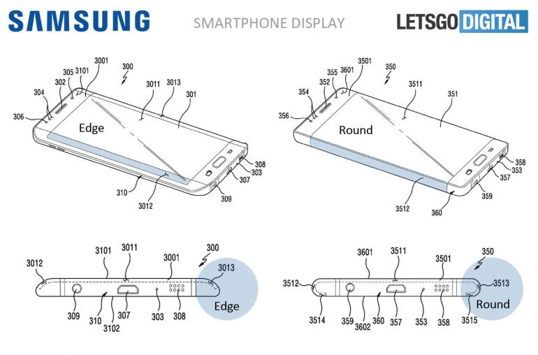 Samsung đệ đơn bằng sáng chế cho màn hình cong bo tròn hai cạnh
