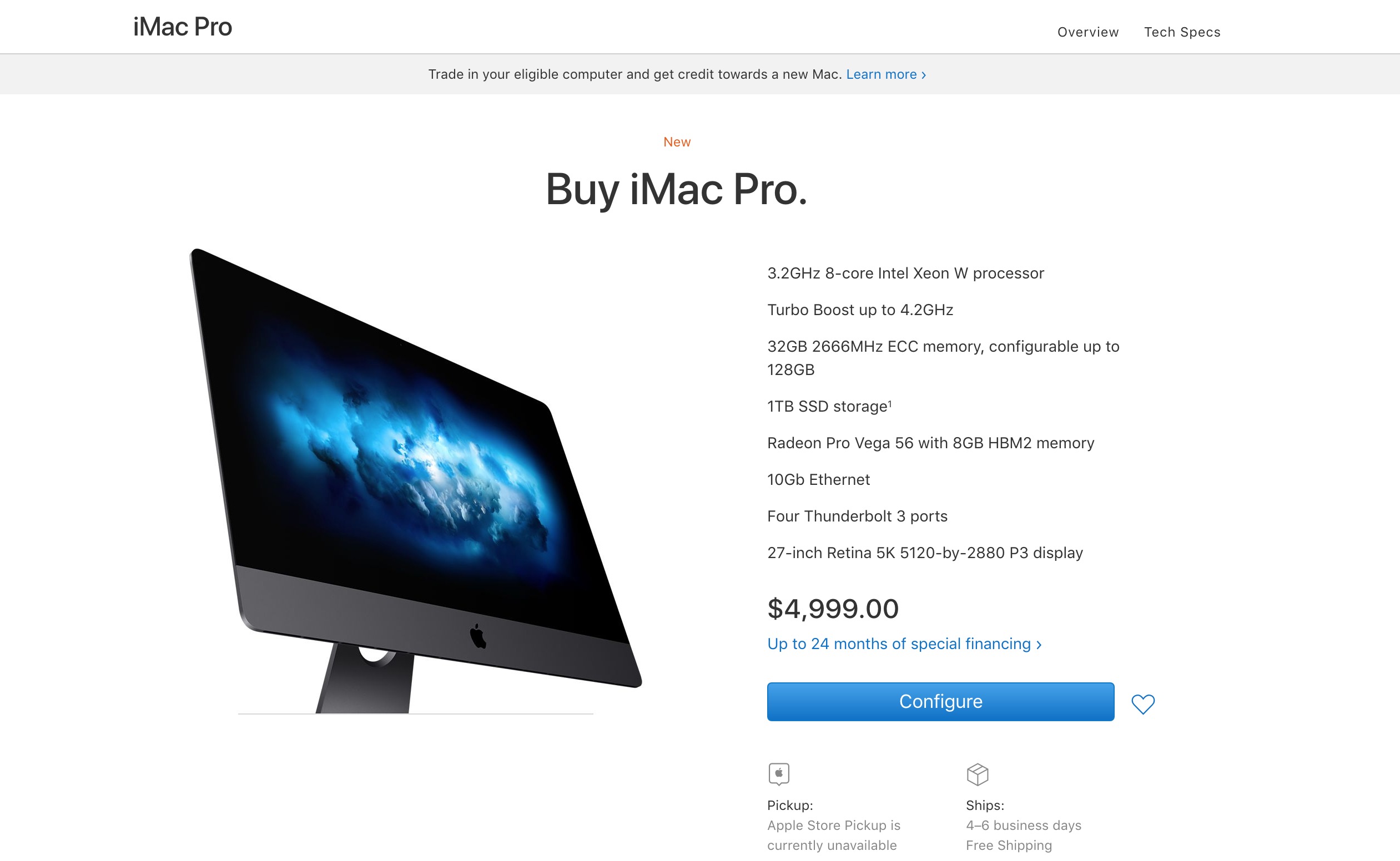 iMac Pro chính thức lên kệ, giá từ $4.999 đến $13.199