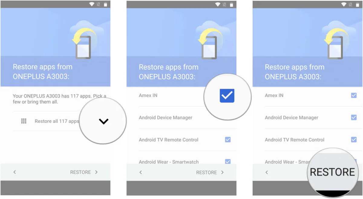 Cách khôi phục ứng dụng và cài đặt cho điện thoại Android mới