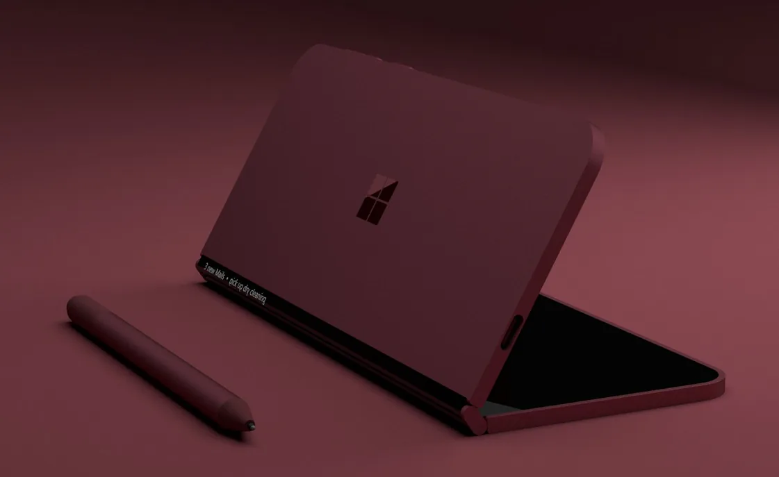 Lộ hình ảnh render của mẫu máy tính bảng có thể gập đôi của Microsoft