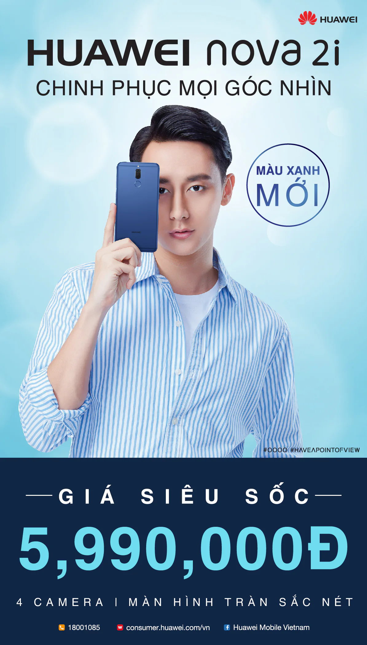 Huawei tung phiên bản Nova 2i màu xanh và 2 chiếc máy tính bảng dịp Giáng Sinh