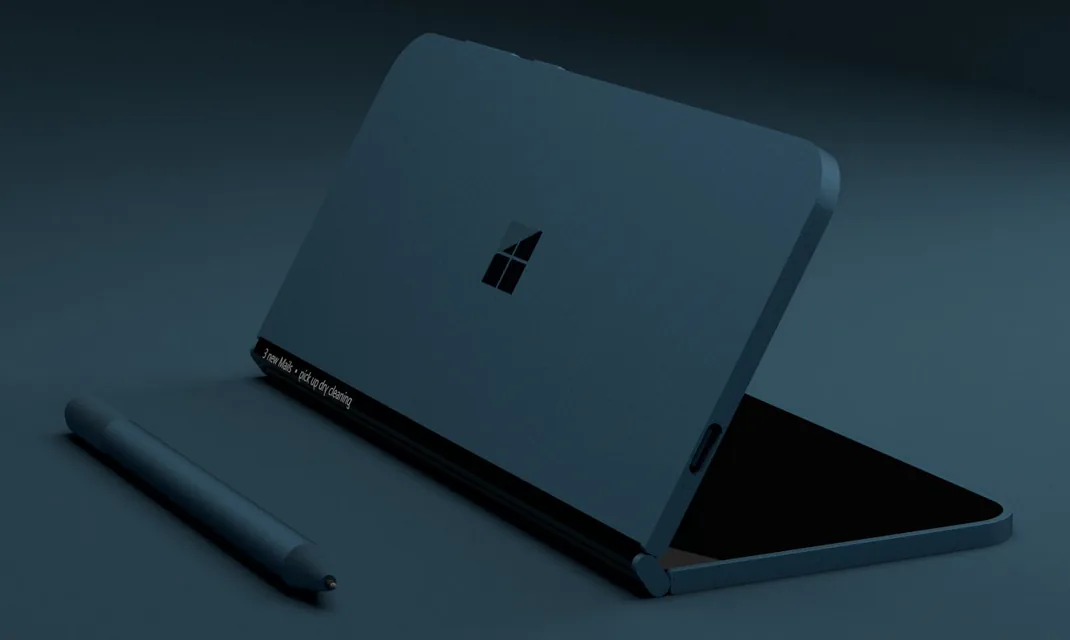 Lộ hình ảnh render của mẫu máy tính bảng có thể gập đôi của Microsoft