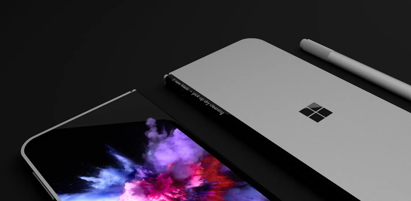 Lộ hình ảnh render của mẫu máy tính bảng có thể gập đôi của Microsoft