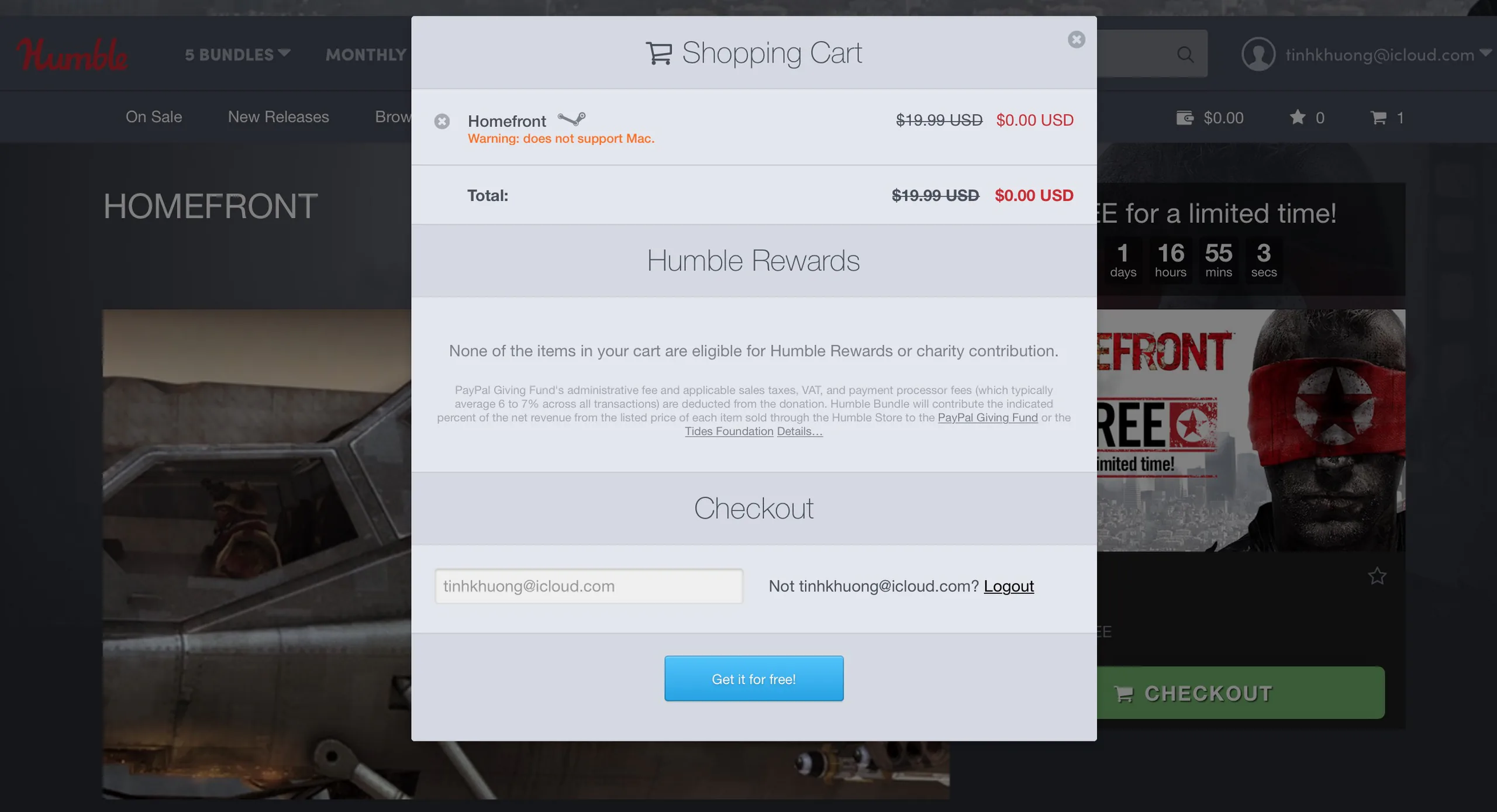 Humble Bundle tặng game miễn phí Homefront trị giá $20