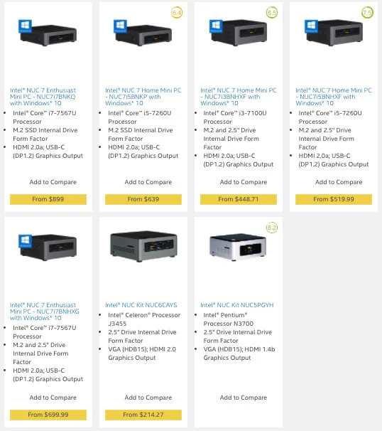Intel NUC thế hệ thứ 7 ra mắt, nhiều tuỳ chọn và ứng dụng khác nhau