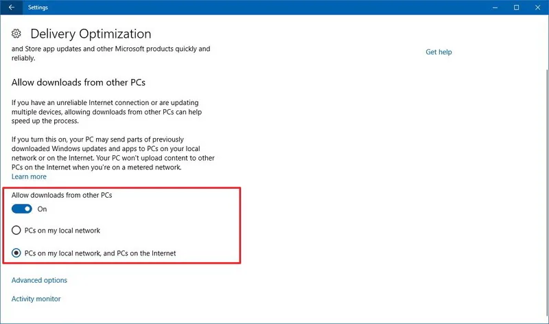 Ngăn Windows 10 tải lên các cập nhật cho những PC khác