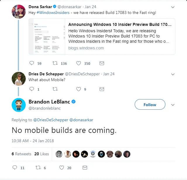 Microsoft lặng lẽ khai tử chương trình Windows 10 Mobile Insider