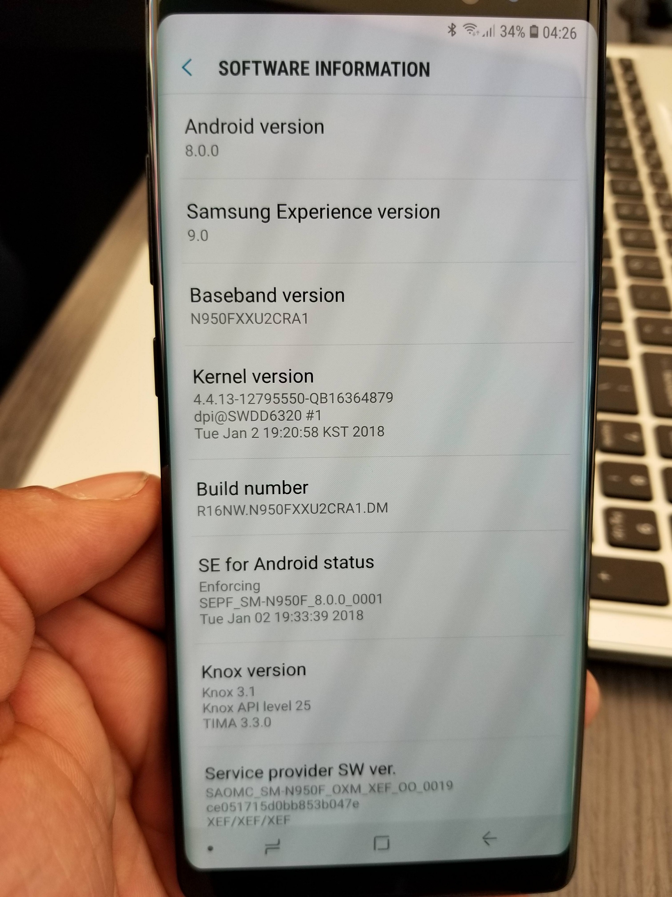 Một số máy Samsung Galaxy Note 8 nhận được bản cập nhật Android 8.0 Oreo chính thức