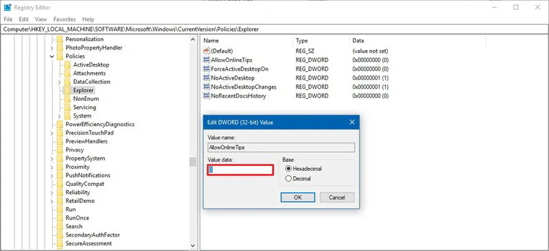 Cách gỡ bỏ gợi ý trên cài đặt của Windows 10