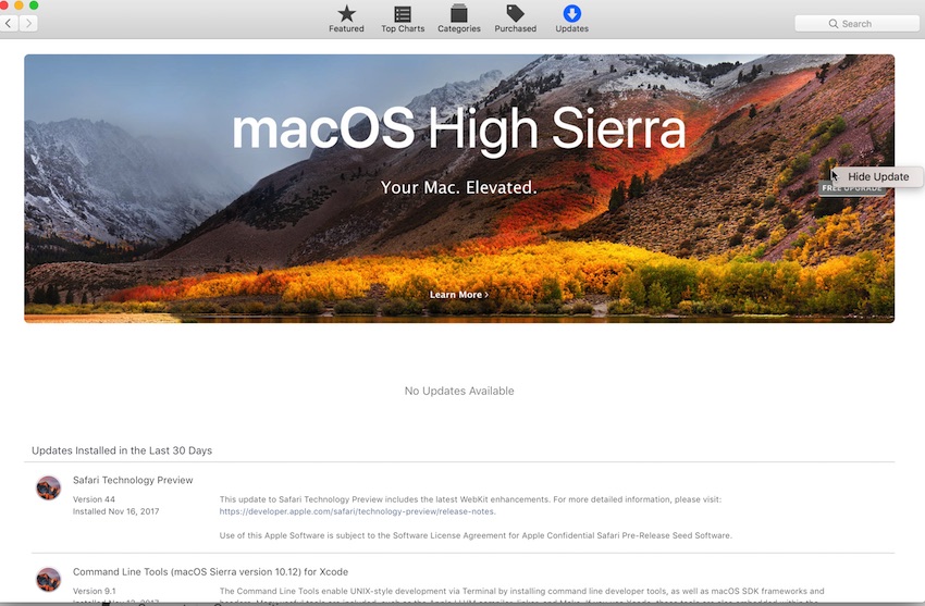 Cách tắt thông báo cập nhật High Sierra phiền phức trên macOS