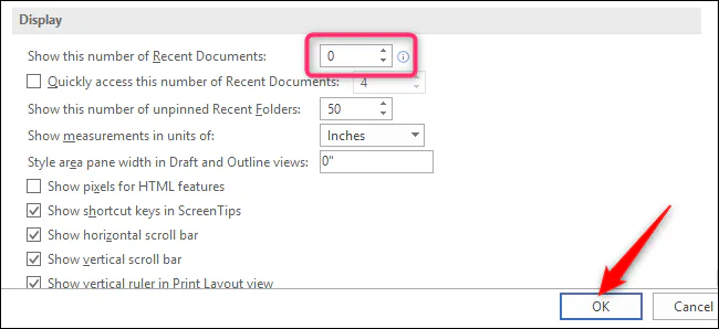 Thủ thuật - Xóa hoặc tắt danh sách Recent Document trong Word 2016