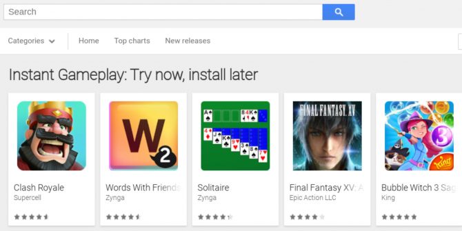 Google Play Instant cho phép chơi game mà không cần cài đặt