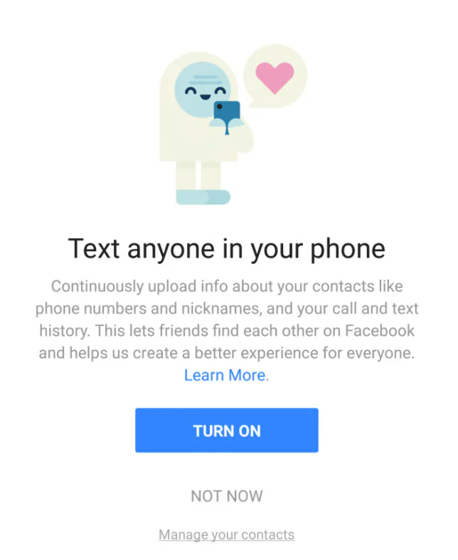Facebook đã và đang thu thập lịch sử cuộc gọi và tin nhắn trên các máy Android