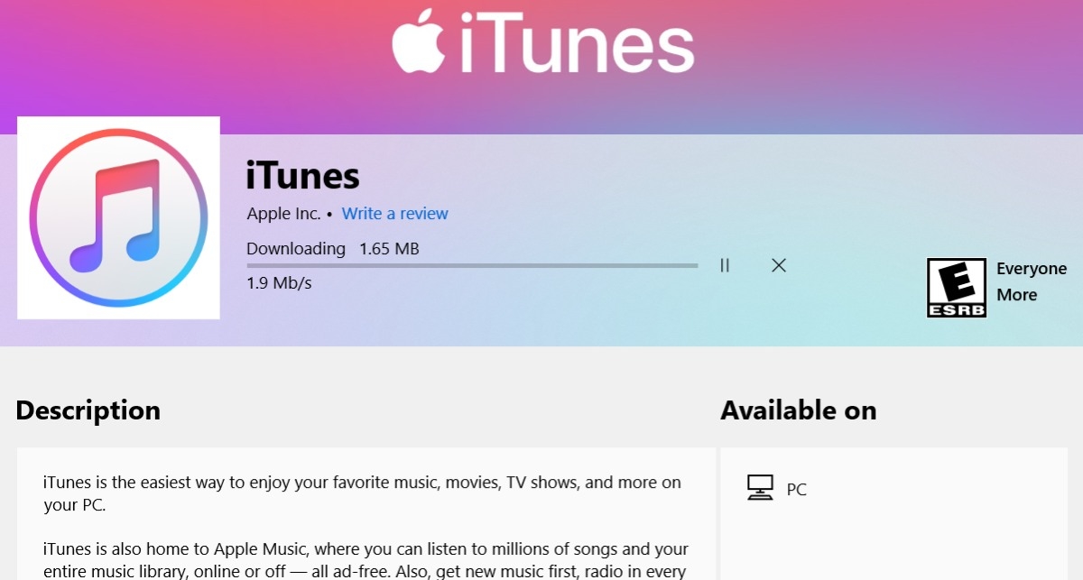 iTunes đã chính thức có mặt trên Windows Store