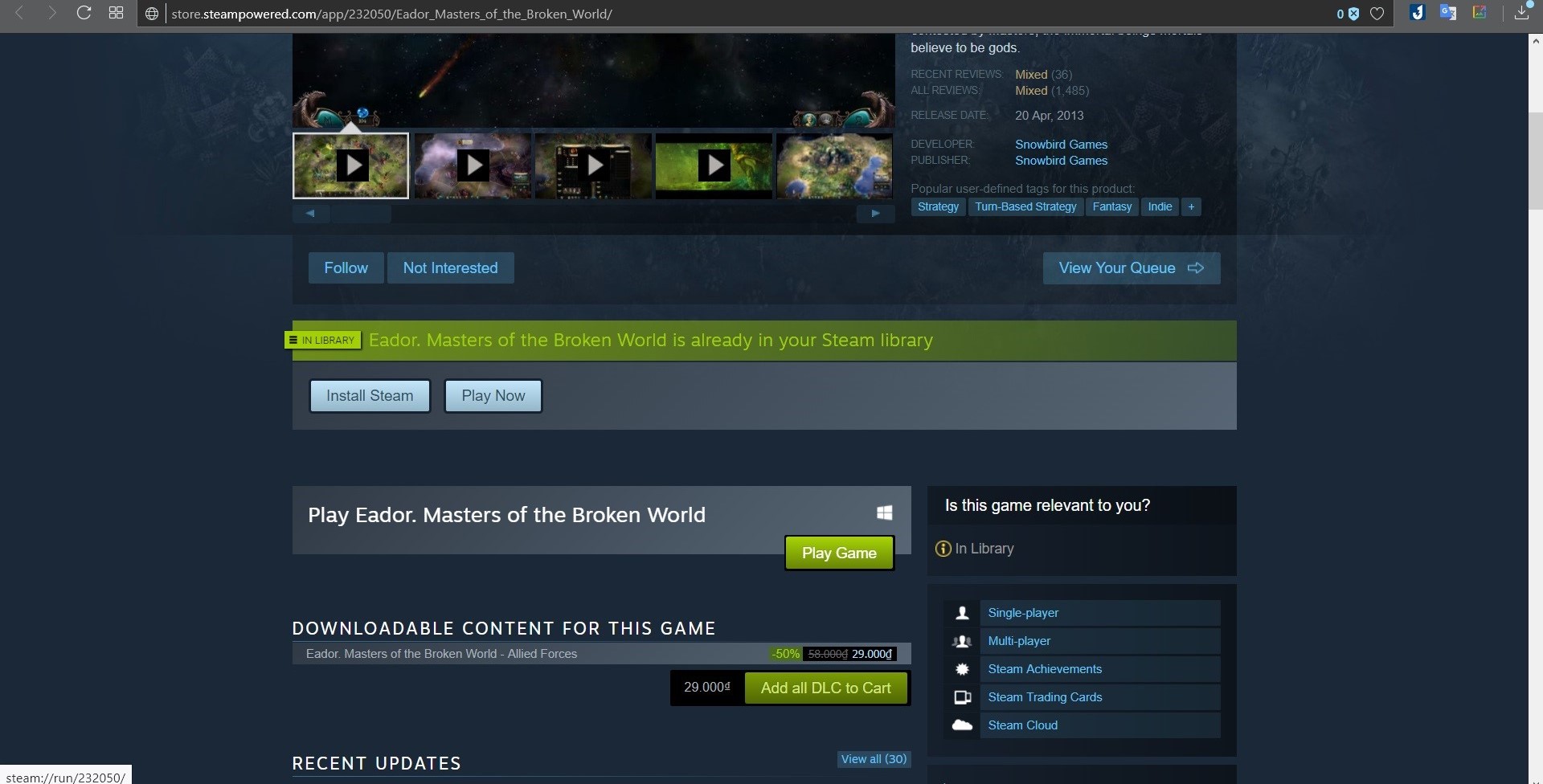 Nhanh tay tải miễn phí tựa game chiến thuật theo lượt Eador: Masters of the Broken World trước khi hết hạn