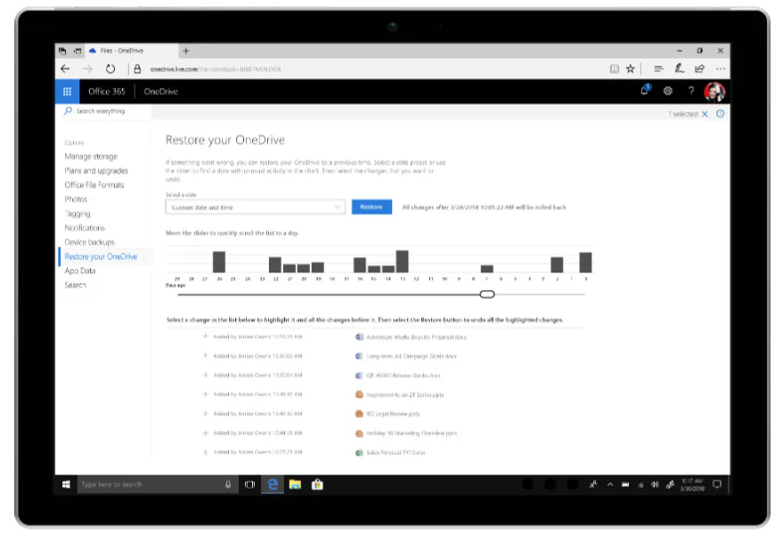 Microsoft thêm lớp bảo vệ khỏi ransomware và tính năng khôi phục tập tin dành cho OneDrive
