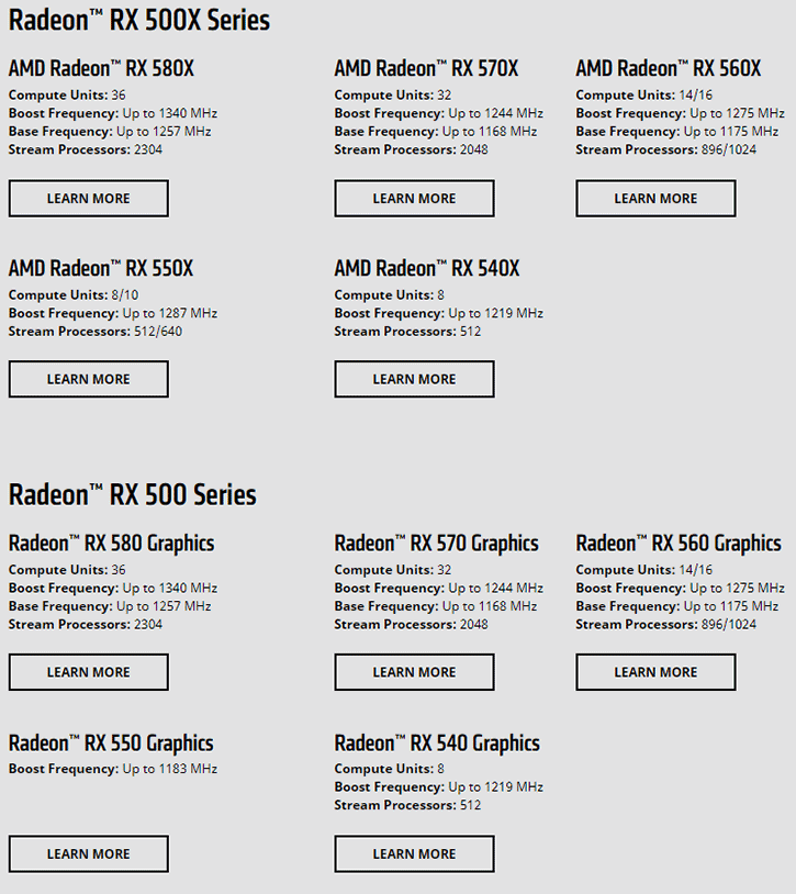 Lộ diện AMD Radeon RX 500X-Series, chỉ là tên khác đi