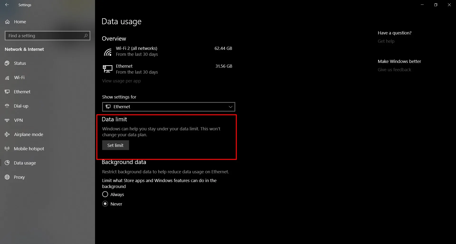 Thủ thuật - Cách theo dõi và kiểm soát sử dụng dữ liệu trên Windows 10 April 2018