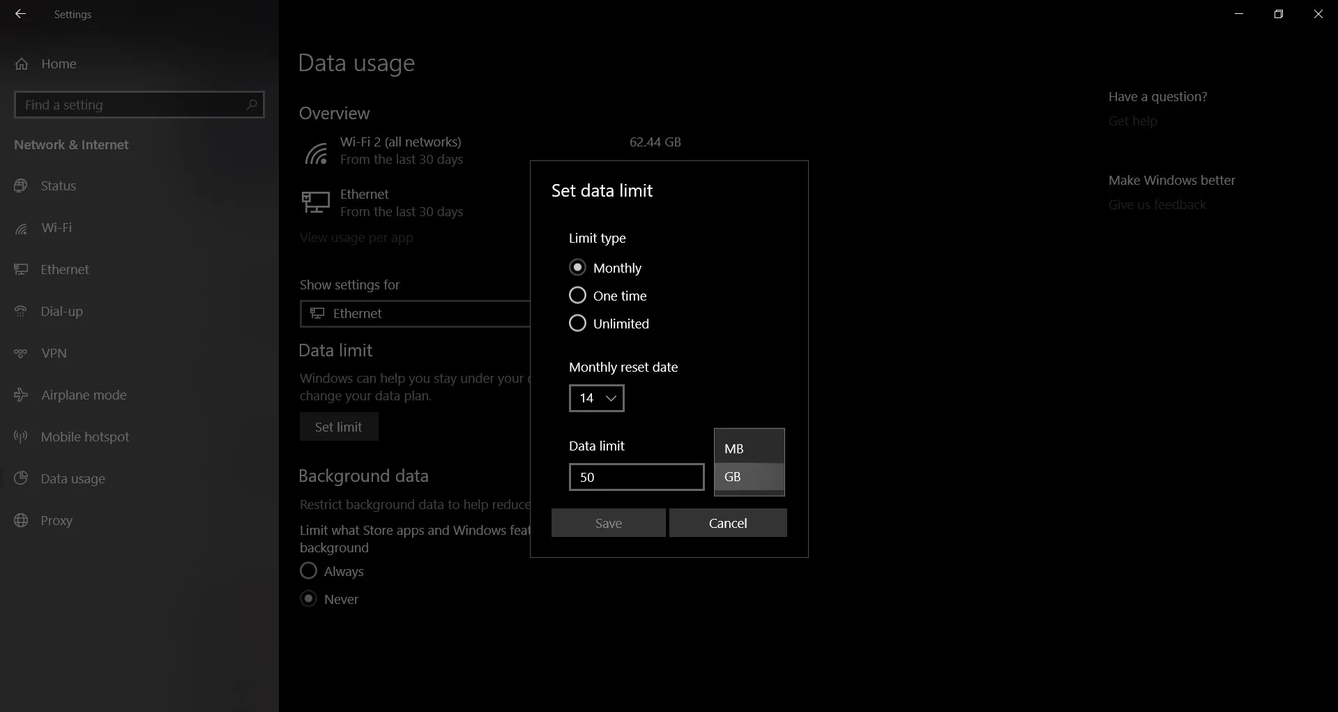 Thủ thuật - Cách theo dõi và kiểm soát sử dụng dữ liệu trên Windows 10 April 2018