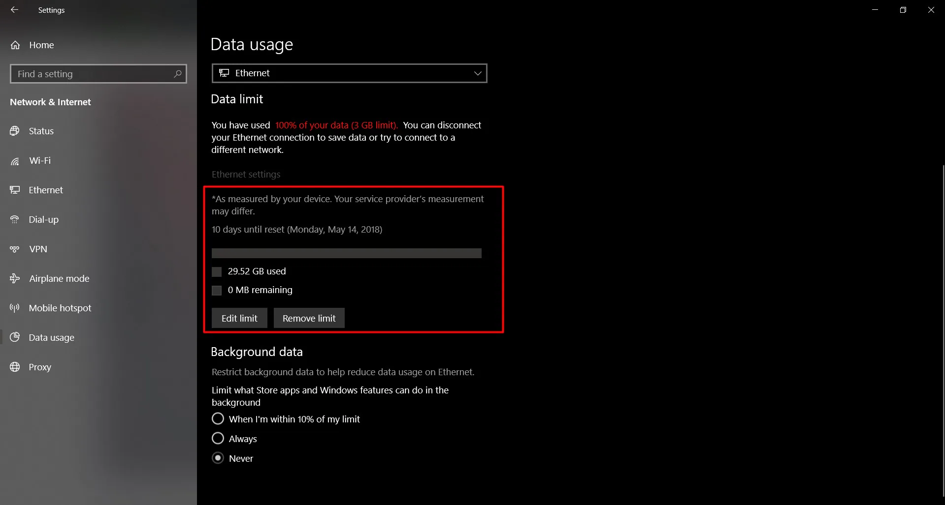 Thủ thuật - Cách theo dõi và kiểm soát sử dụng dữ liệu trên Windows 10 April 2018
