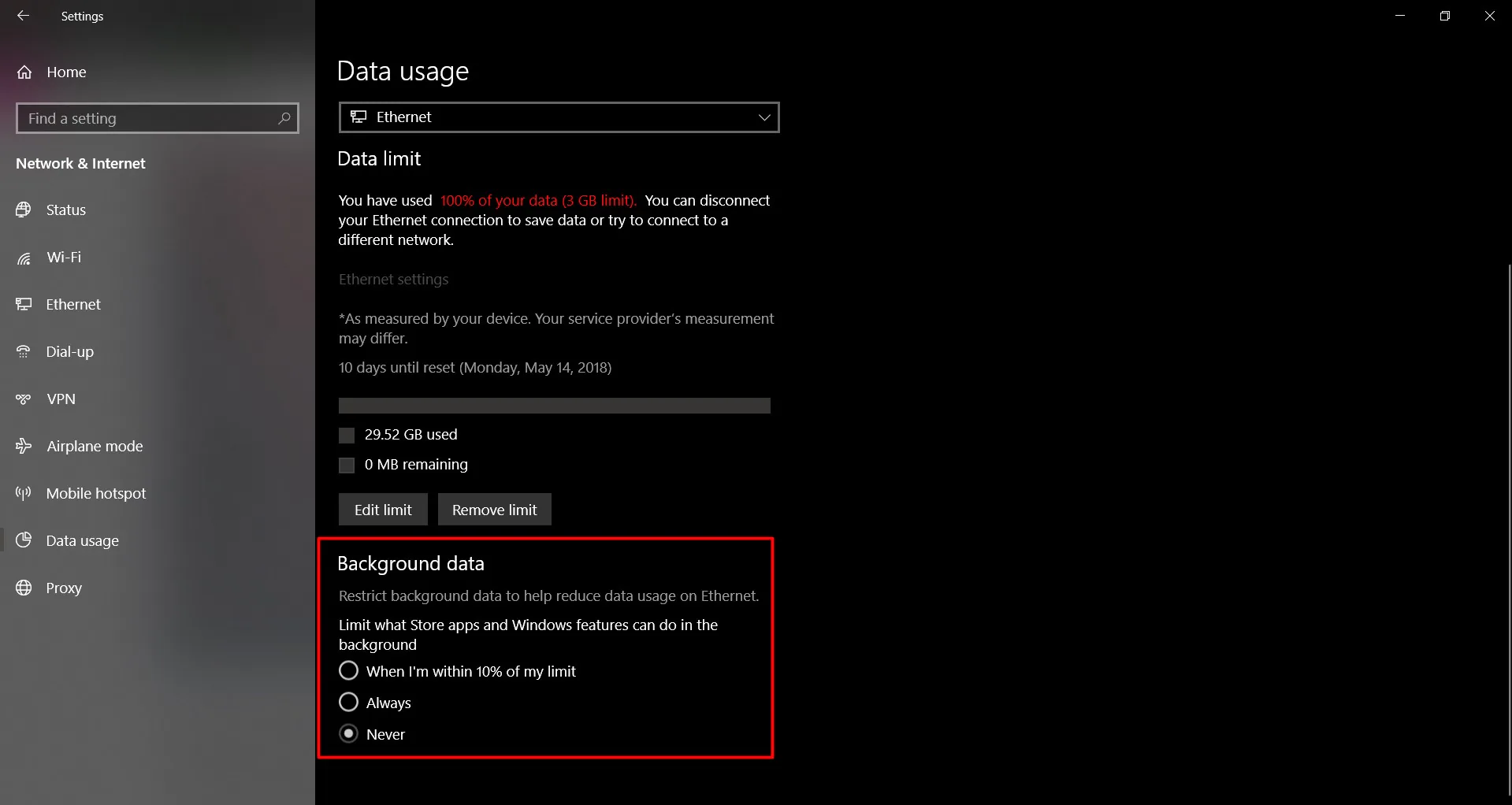 Thủ thuật - Cách theo dõi và kiểm soát sử dụng dữ liệu trên Windows 10 April 2018