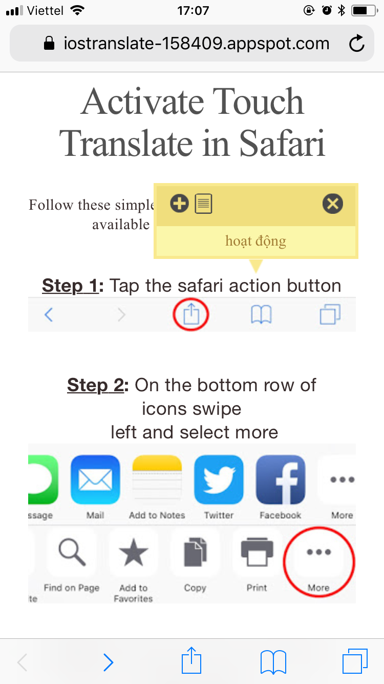 Mời tải về Touch & Translate ứng dụng dịch thuật siêu tiện lợi cho Safari